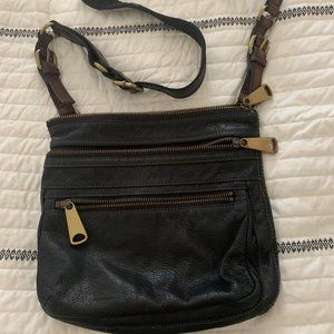Fossil Crossbody Black Explorer Fossil Leather